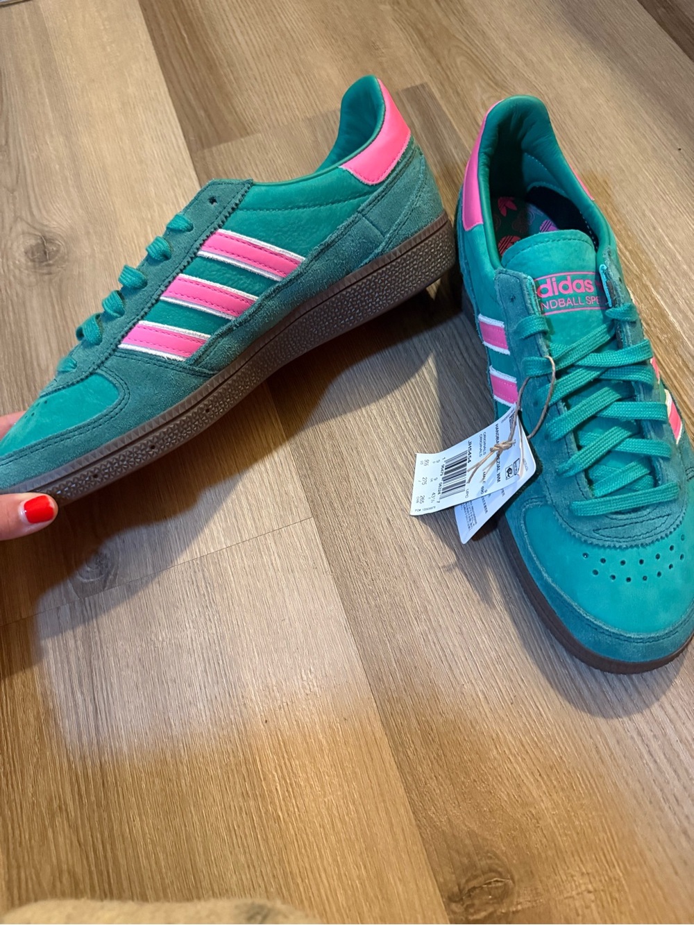 adidas Samba Teal Green with Hot Pink Accents - Picture 4 of 15
